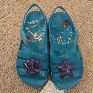 Kids Blue Sandals with Starfish and Seashell Accents